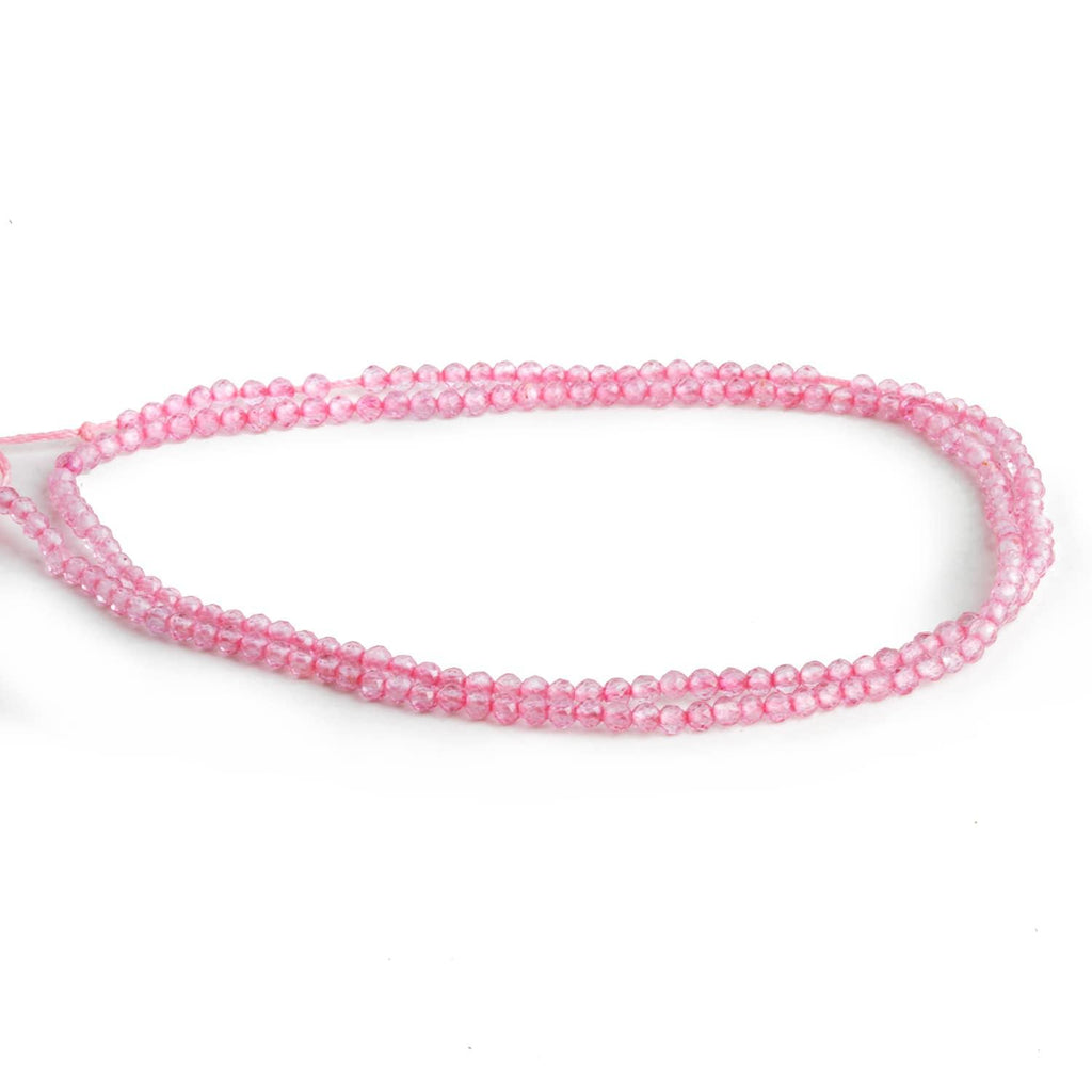 2mm Pink Quartz Microfaceted Rounds 12 inch 140 beads - The Bead Traders