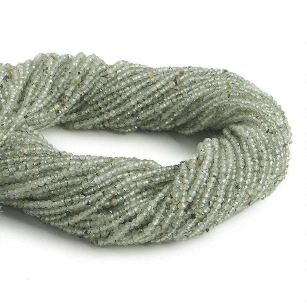 2mm Prehnite micro faceted rondelle beads 13 inch 175 pieces - The Bead Traders