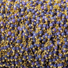 2mm Purple Howlite Gold plated Dangling Chain by the foot - The Bead Traders
