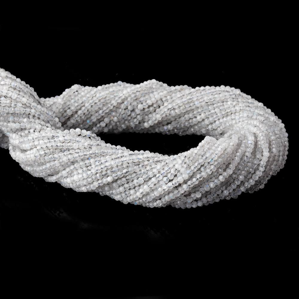 2mm Rainbow Moonstone Microfaceted Rondelles 12.5 inch 195 beads - The Bead Traders