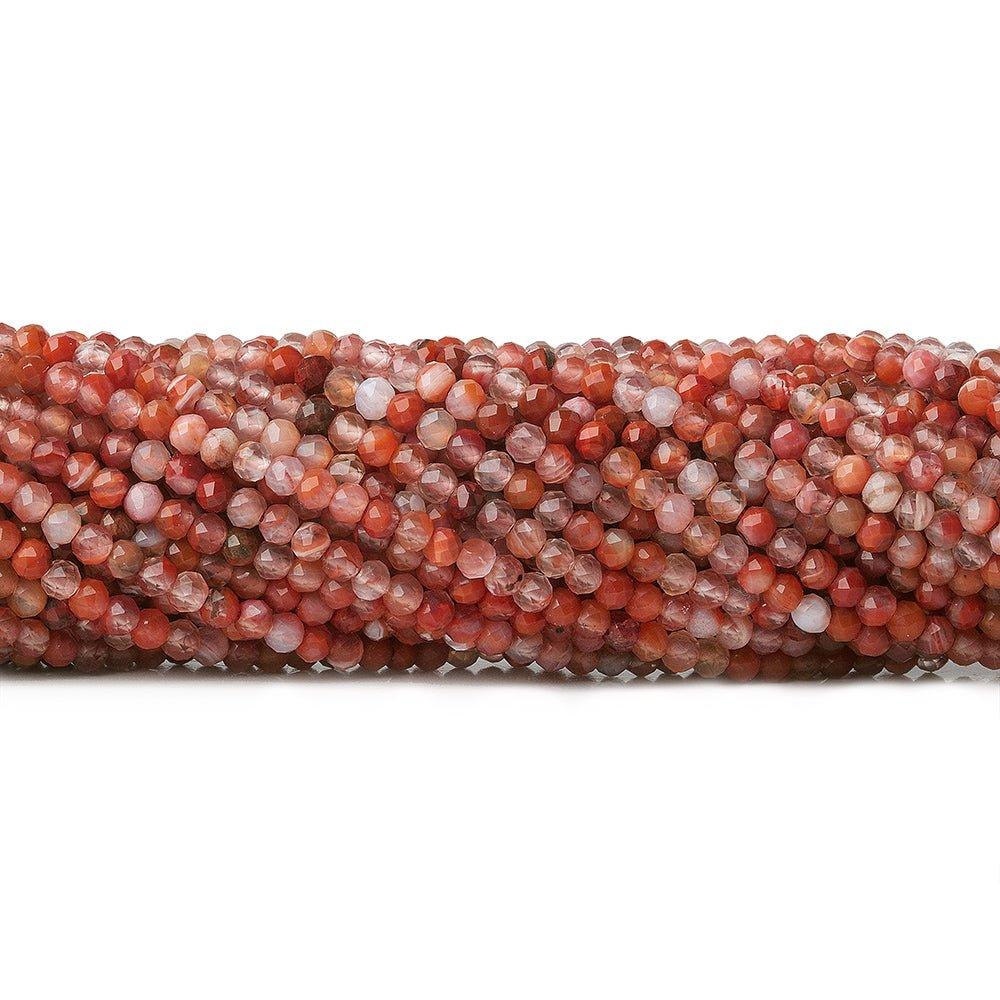 2mm Red Jasper & Multi Color Agate microfaceted round beads 13 inch 175 pieces - The Bead Traders