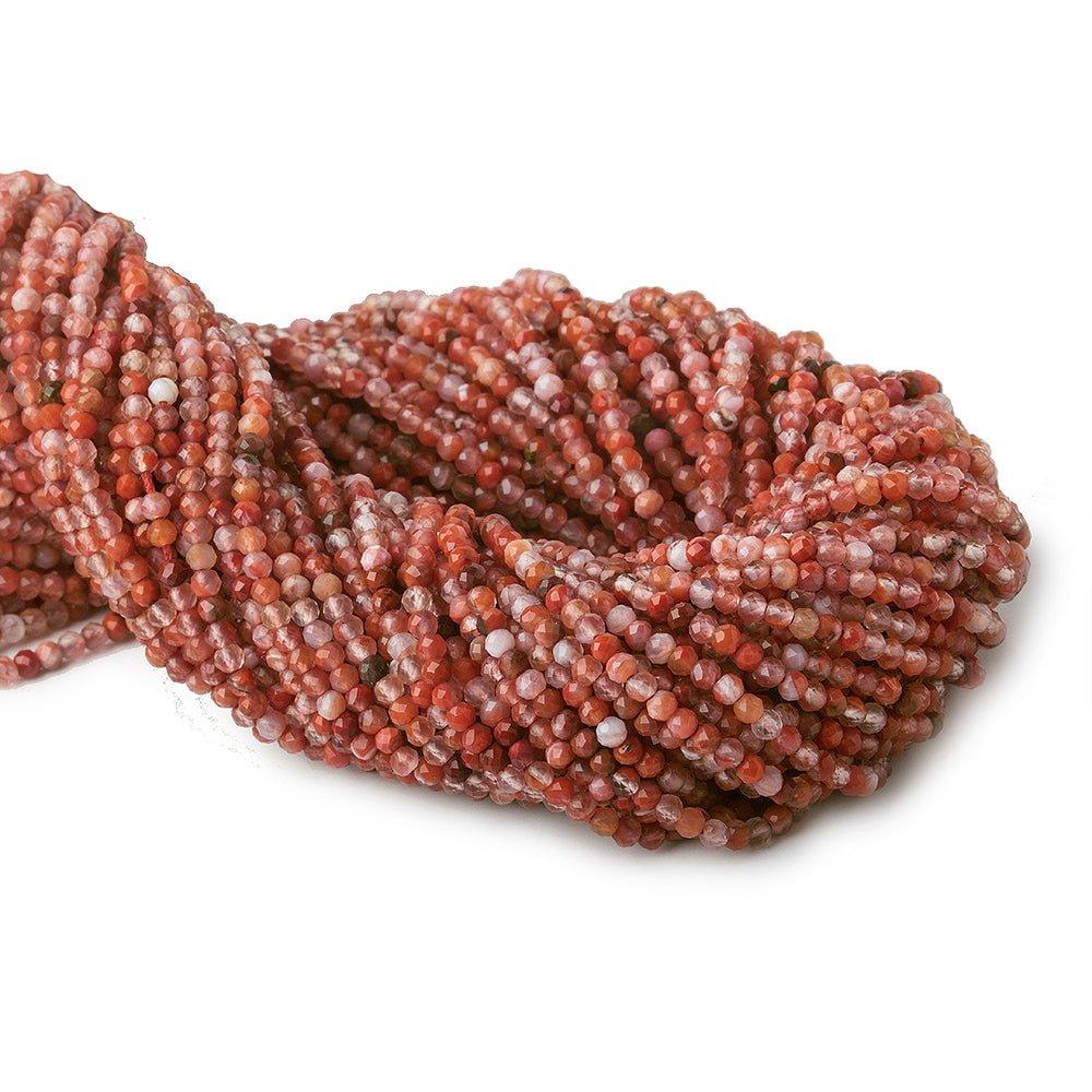 2mm Red Jasper & Multi Color Agate microfaceted round beads 13 inch 175 pieces - The Bead Traders