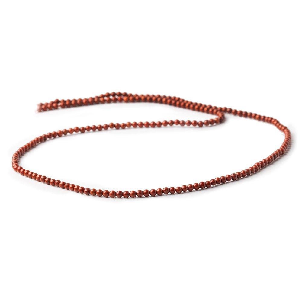 2mm Red Jasper Plain Round Beads, 15 inch - The Bead Traders