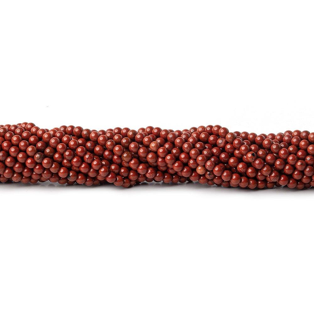 2mm Red Jasper Plain Round Beads, 15 inch - The Bead Traders