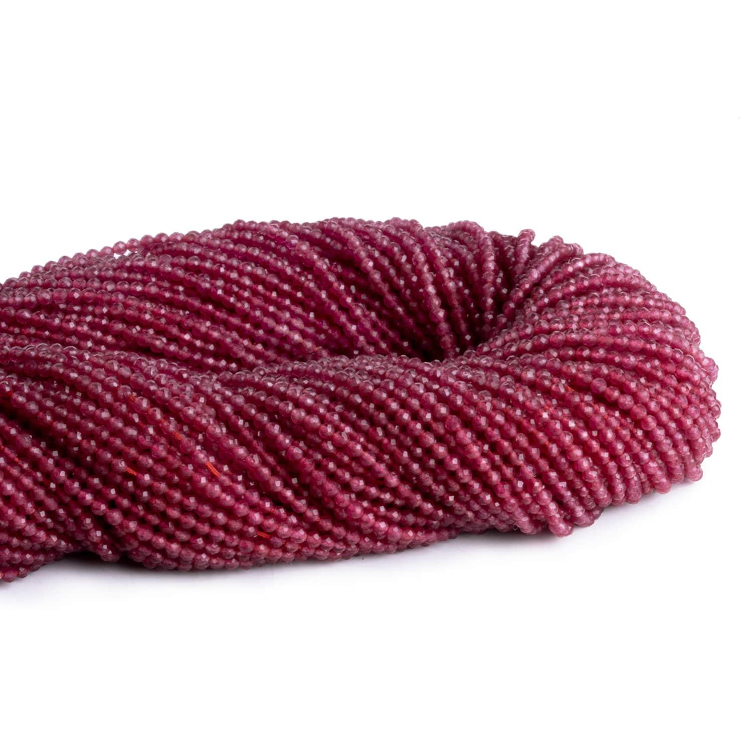 2mm Red Quartz Microfaceted Rounds 12 inch 145 beads - The Bead Traders