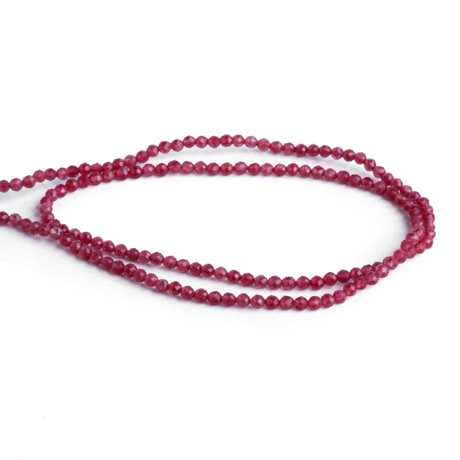 2mm Red Quartz Microfaceted Rounds 12 inch 145 beads - The Bead Traders