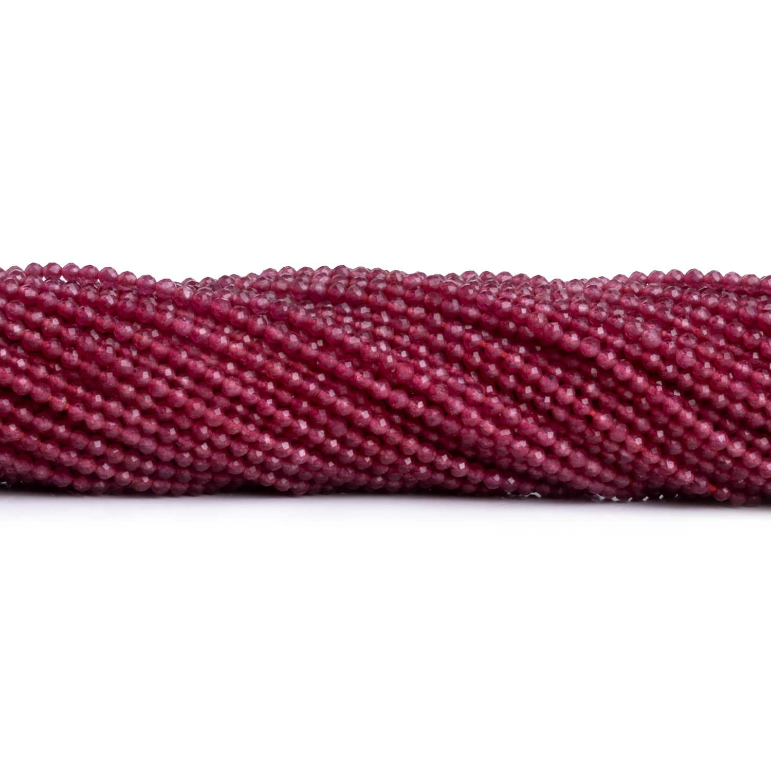 2mm Red Quartz Microfaceted Rounds 12 inch 145 beads - The Bead Traders