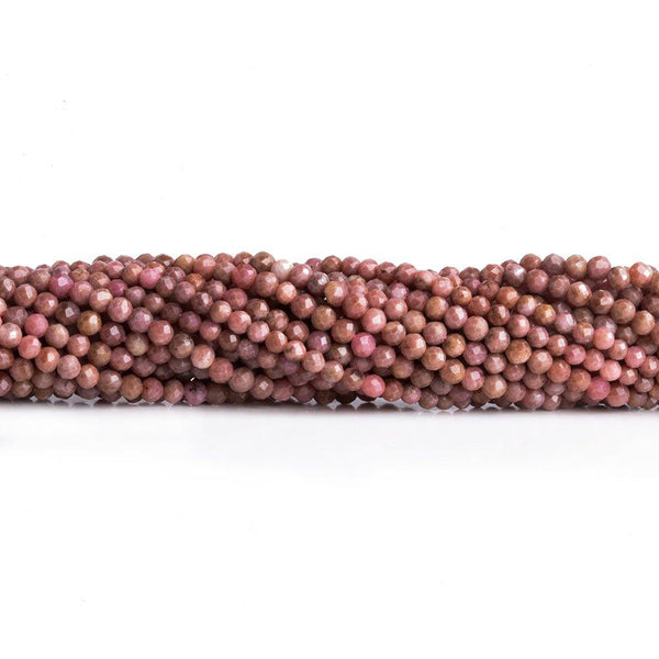 2mm Rhodonite Microfaceted Round Beads 12 inch 140 pieces