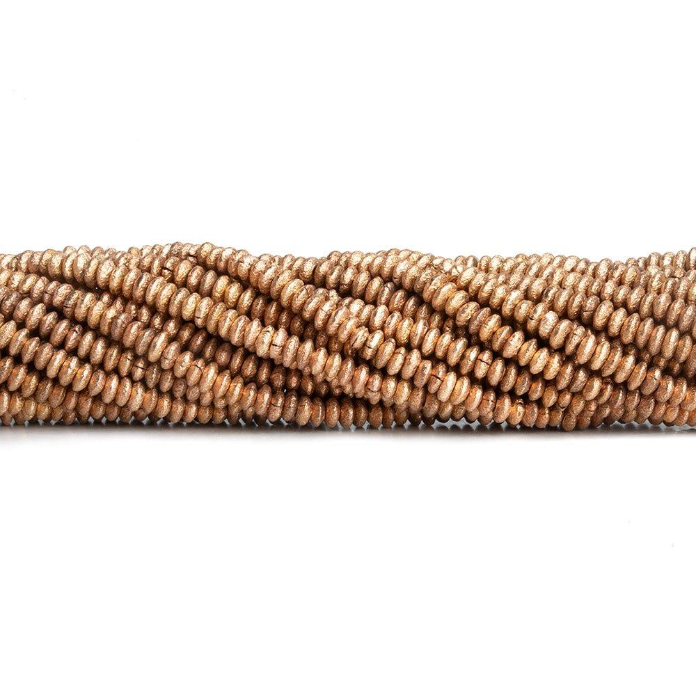 2mm Rose Gold Plated Copper Rondelle Beads 8 inch 150 pieces - The Bead Traders