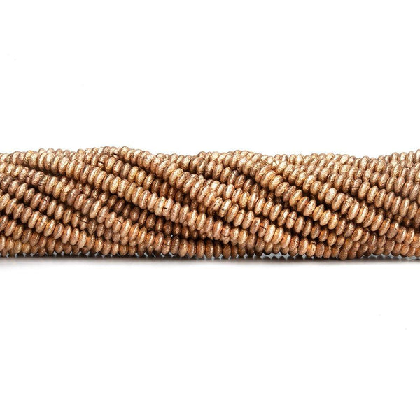 2mm Rose Gold Plated Copper Rondelle Beads 8 inch 150 pieces