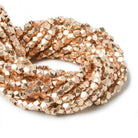 2mm Rose Gold plated Copper Shiny Faceted Nugget Beads 8 inch 93 pieces - The Bead Traders