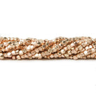 2mm Rose Gold plated Copper Shiny Faceted Nugget Beads 8 inch 93 pieces - The Bead Traders