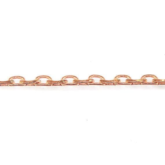 2mm Rose Gold plated Open and Closed Oval Link Chain by the Foot - The Bead Traders