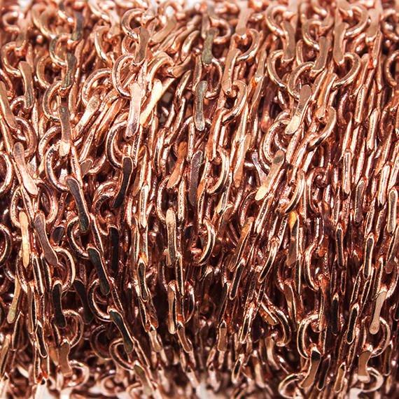 2mm Rose Gold plated Open & Closed Oval Link Chain 3 Feet