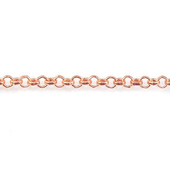 2mm Rose Gold plated Rolo Chain sold by the foot - The Bead Traders