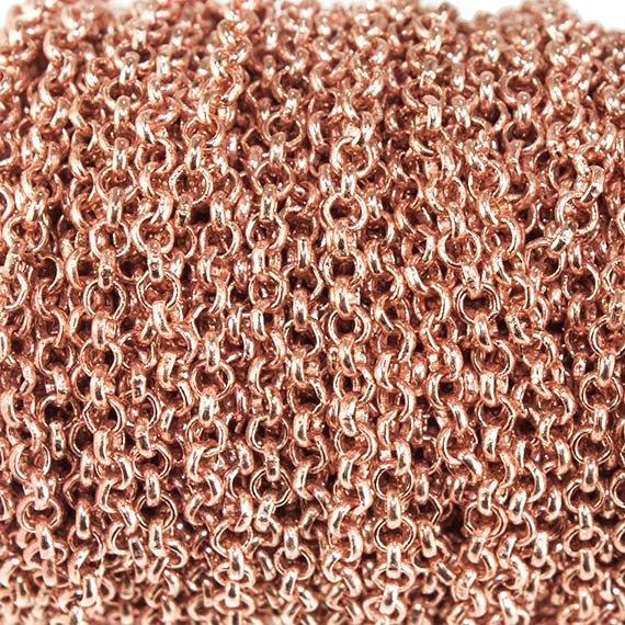 2mm Rose Gold plated Rolo Chain sold by the foot - The Bead Traders