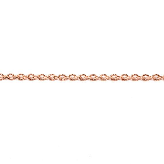 2mm Rose Gold plated Small Corrugated Oval Chain sold by the foot - The Bead Traders
