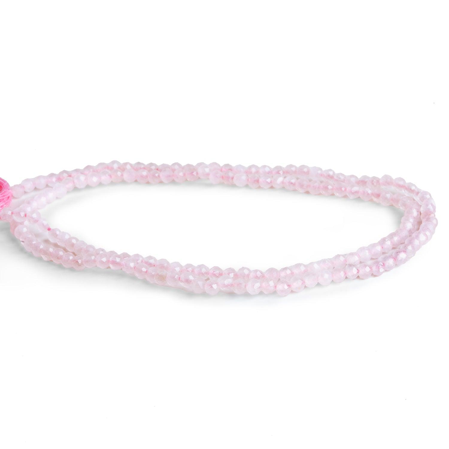 2mm Rose Quartz Microfaceted Rounds 12 inch 150 beads - The Bead Traders
