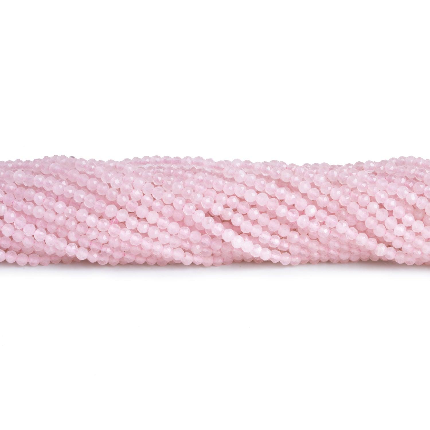 2mm Rose Quartz Microfaceted Rounds 12 inch 150 beads - The Bead Traders