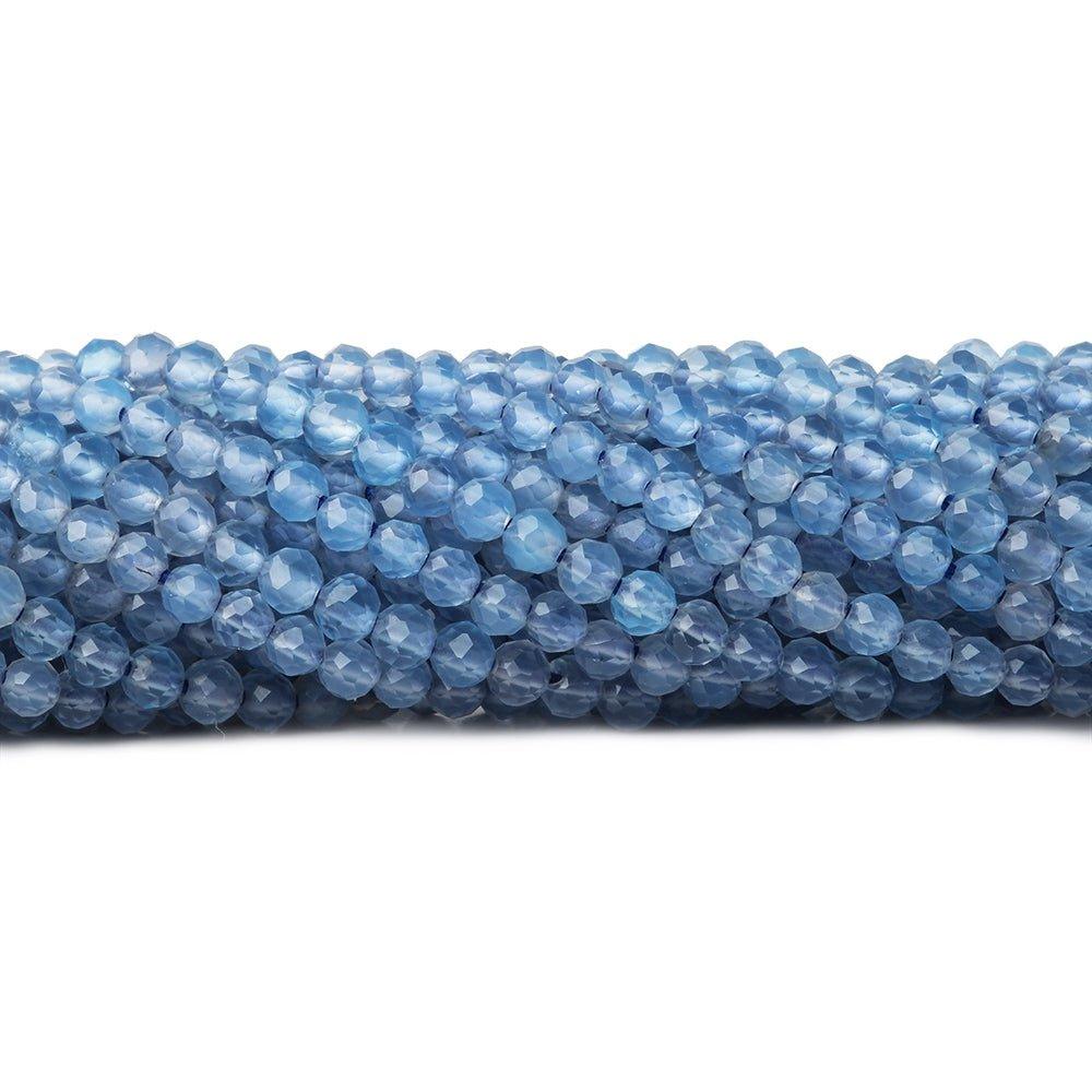 2mm Royal Blue Chalcedony microfaceted round beads 13 inch 165 pieces - The Bead Traders