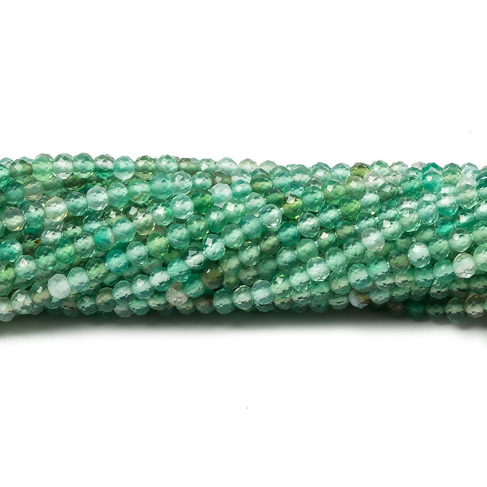 2mm Shaded Green Aventurine Micro Faceted rondelle beads 13 inch 180 pcs - The Bead Traders