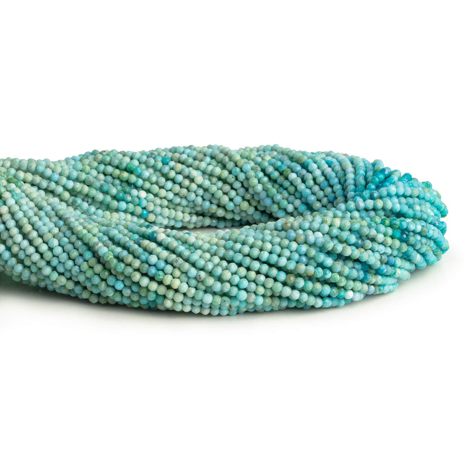 2mm Shaded Larimar Microfaceted Rounds 12 inch 160 beads - The Bead Traders