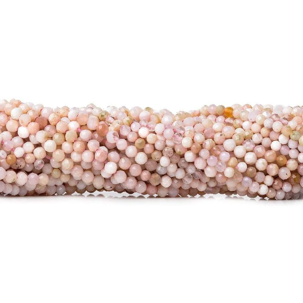 2mm Shaded Pink Peruvian Opal microfaceted rondelle beads 13 inch 135pcs - The Bead Traders
