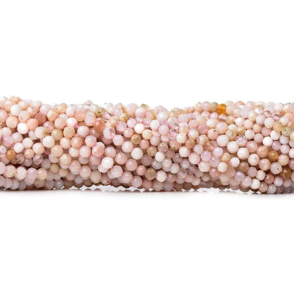 2mm Shaded Pink Peruvian Opal microfaceted rondelle beads 13 inch 135pcs - The Bead Traders