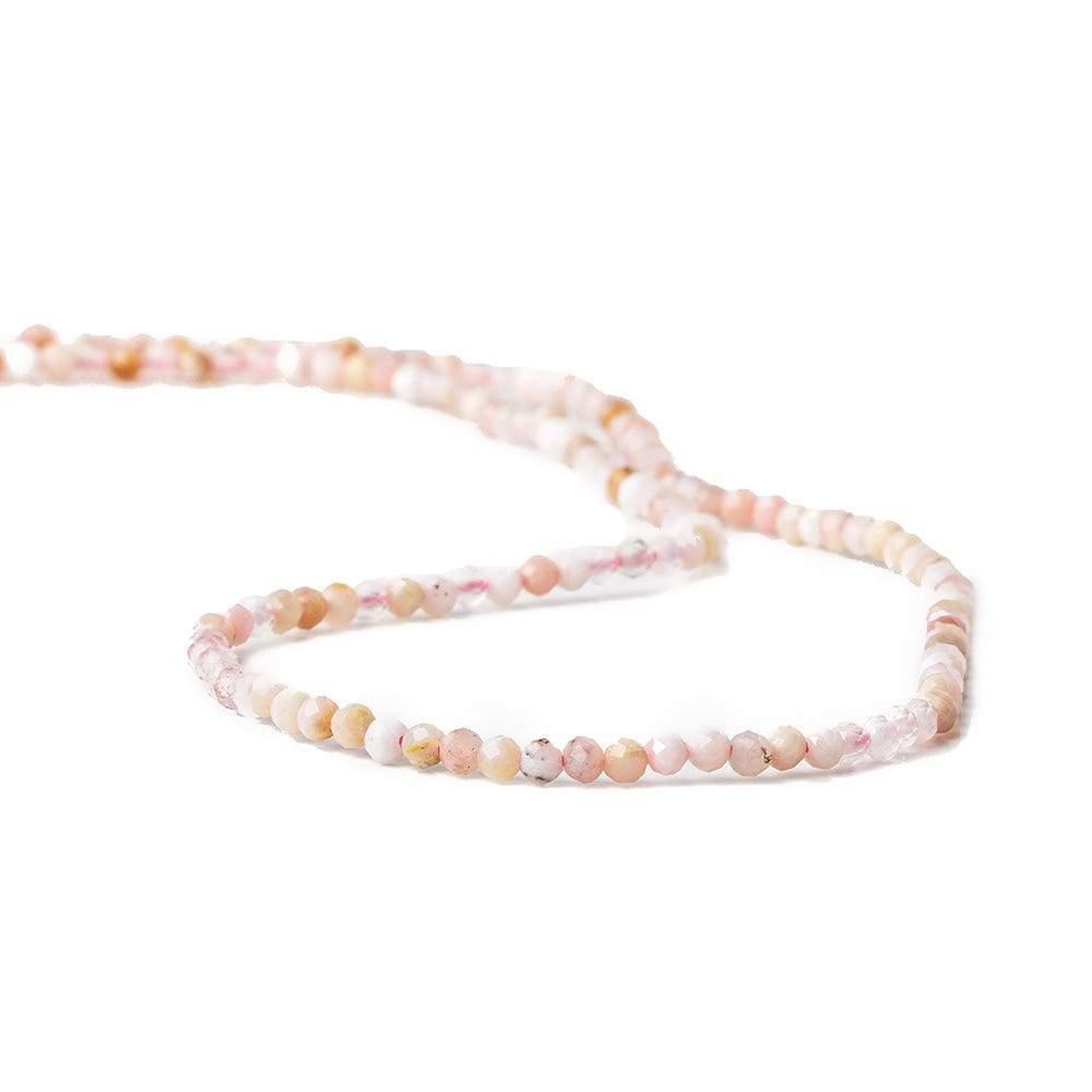 2mm Shaded Pink Peruvian Opal microfaceted rondelle beads 13 inch 135pcs - The Bead Traders