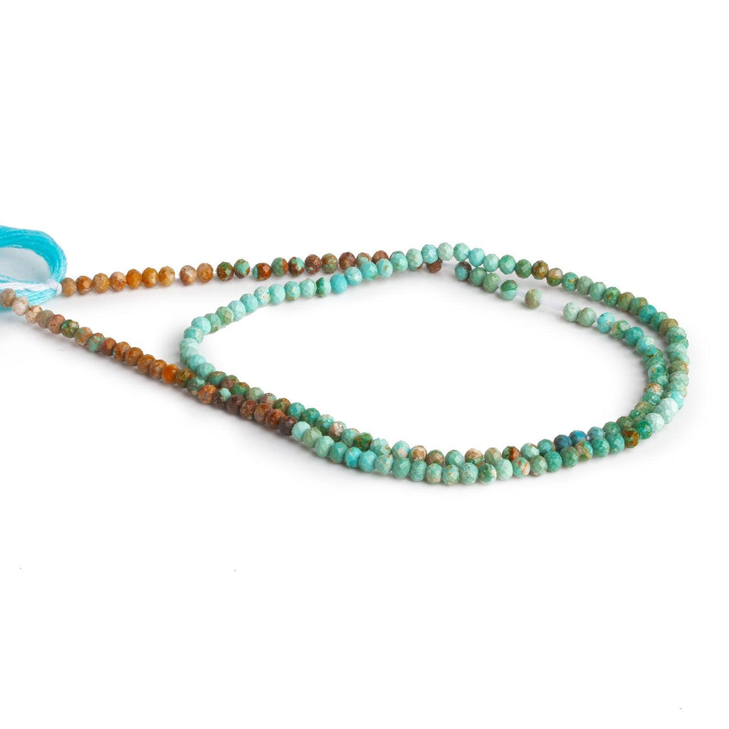 2mm Shaded Turquoise Microfaceted Rounds 12 inch 160 beads - The Bead Traders