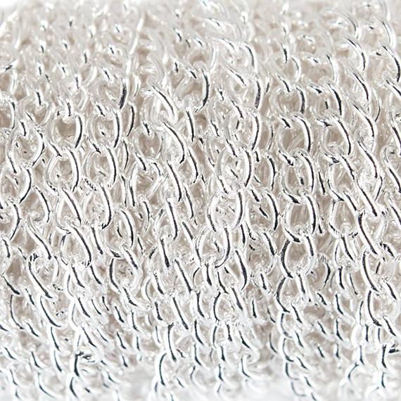 2mm Silver plated Curb Link Chain by the foot - The Bead Traders
