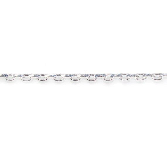 2mm Silver plated Open and Closed Oval Link Chain by the Foot - The Bead Traders