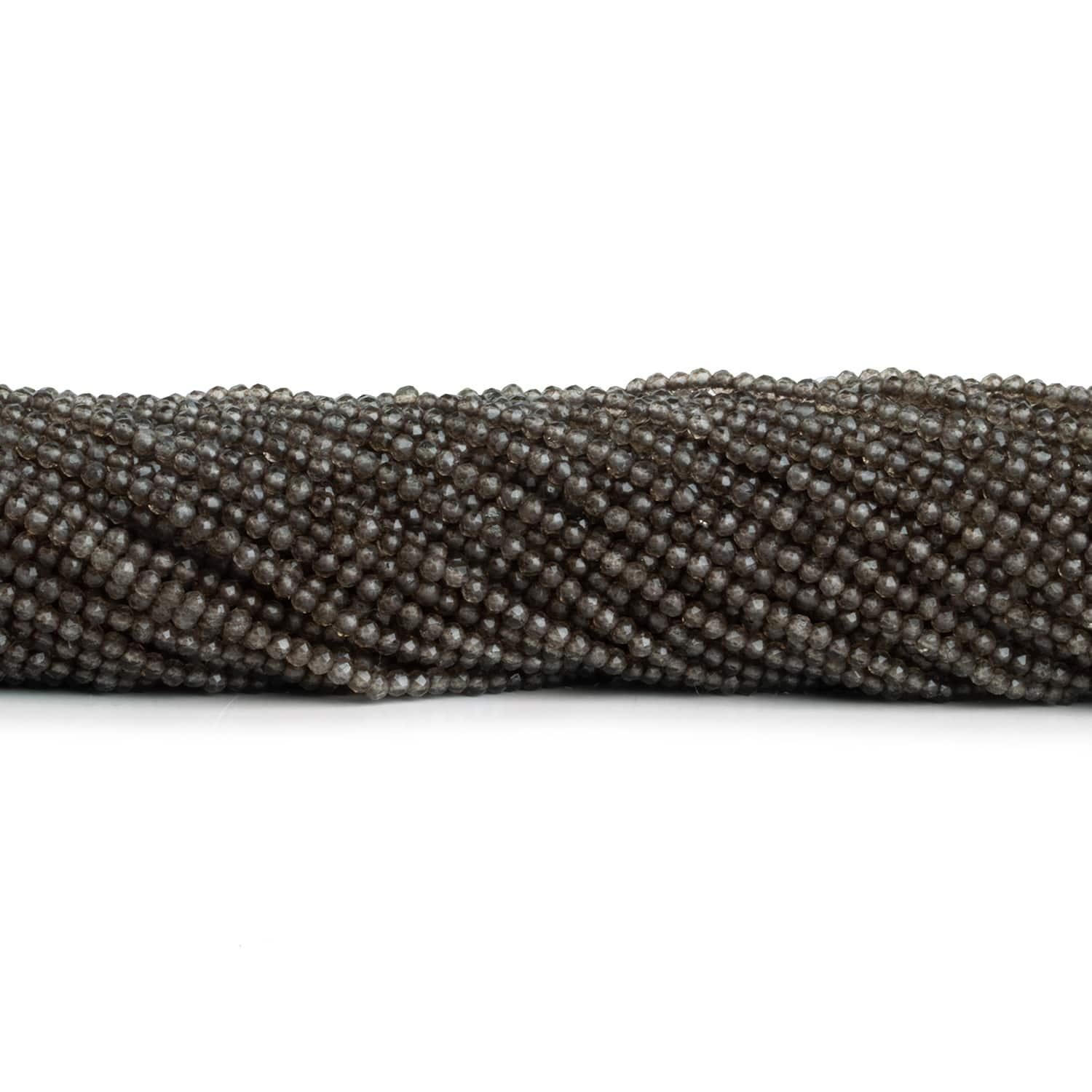 2mm Smoky Quartz Microfaceted Rounds 12 inch 150 beads - The Bead Traders