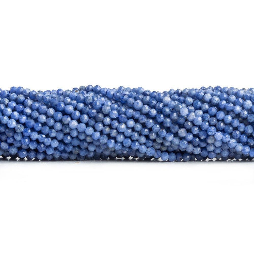 2mm Sodalite Microfaceted Round Beads 12 inch 40 pieces - The Bead Traders