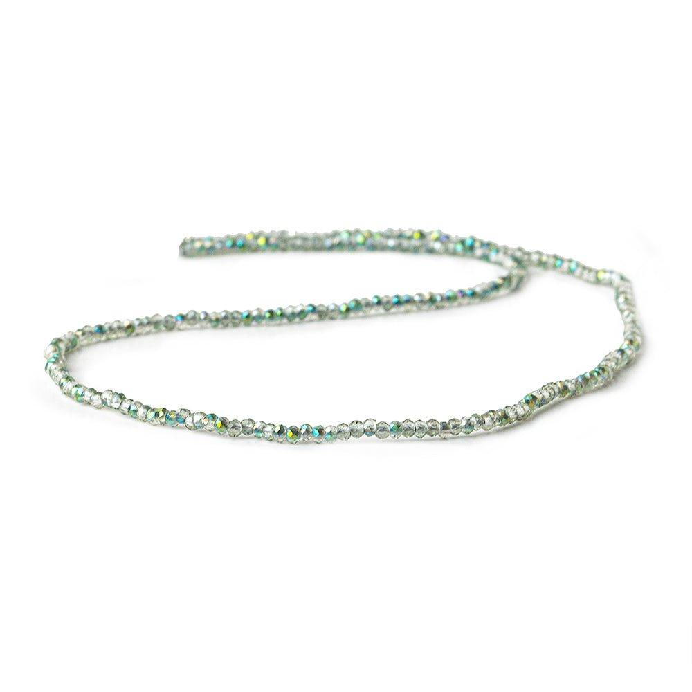 2mm Spearmint Green Mystic Quartz micro faceted rondelles 13 inches 215 beads - The Bead Traders