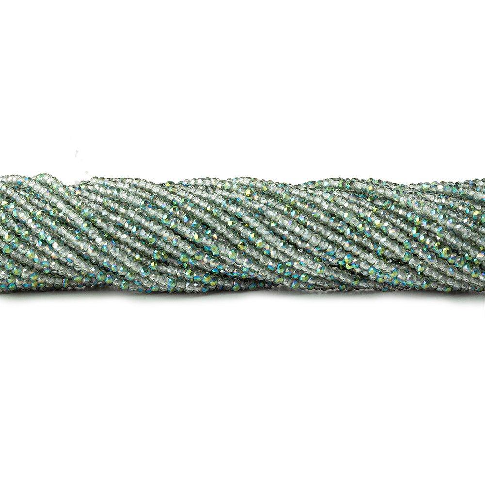 2mm Spearmint Green Mystic Quartz micro faceted rondelles 13 inches 215 beads - The Bead Traders