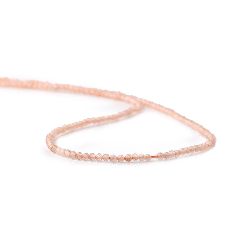 2mm Sunstone microfaceted round beads 13 inch 175 pieces - The Bead Traders