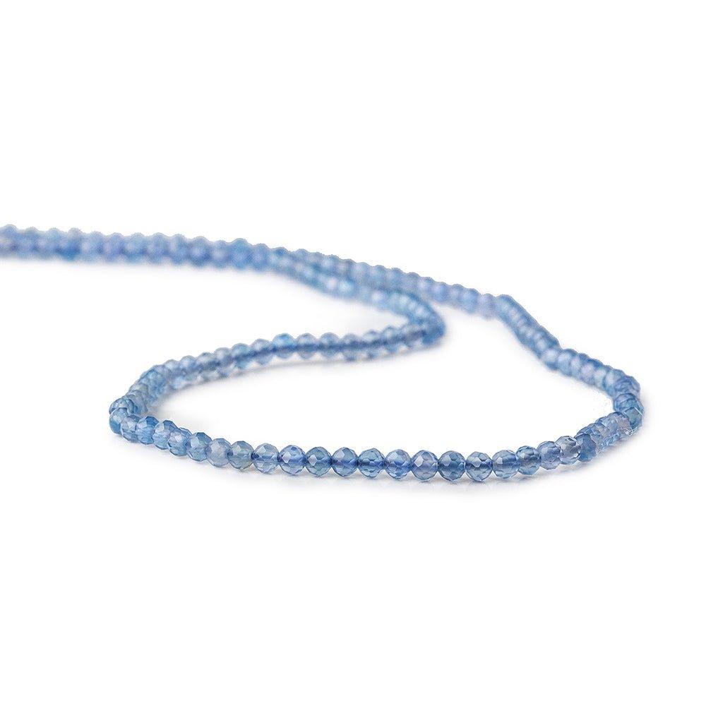 2mm Swiss Blue Chalcedony microfaceted round beads 13 inch 165 pieces - The Bead Traders
