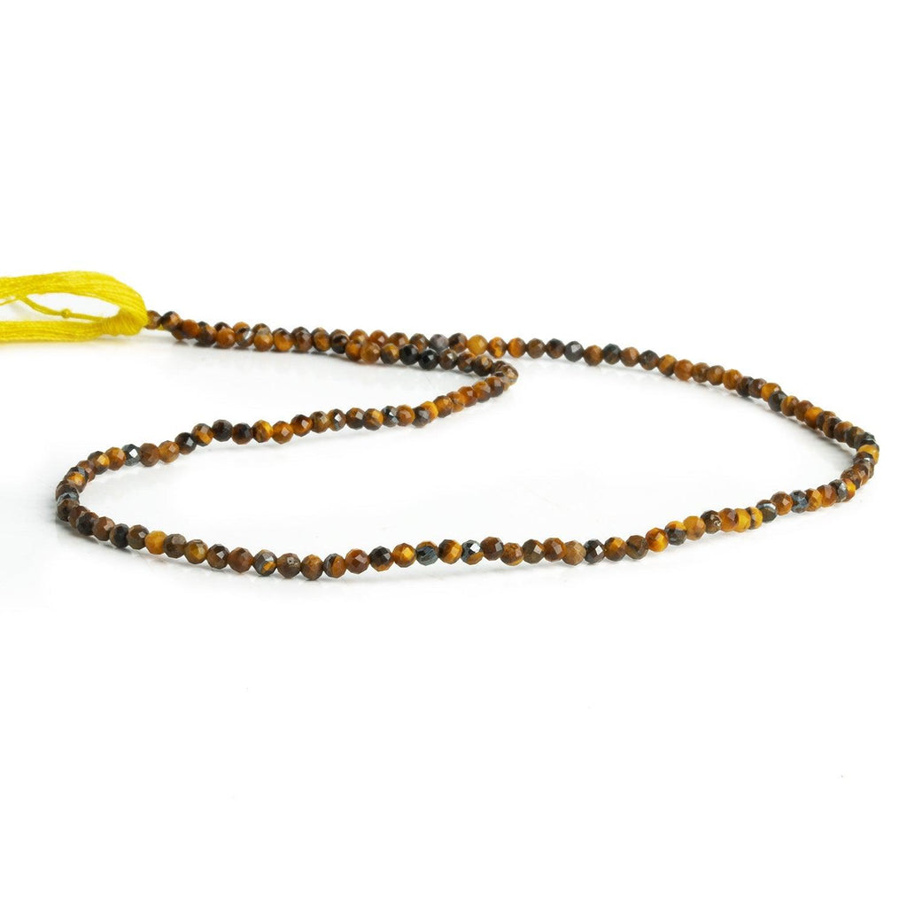 2mm Tiger's Eye Microfaceted Rounds 12 inch 140 beads - The Bead Traders