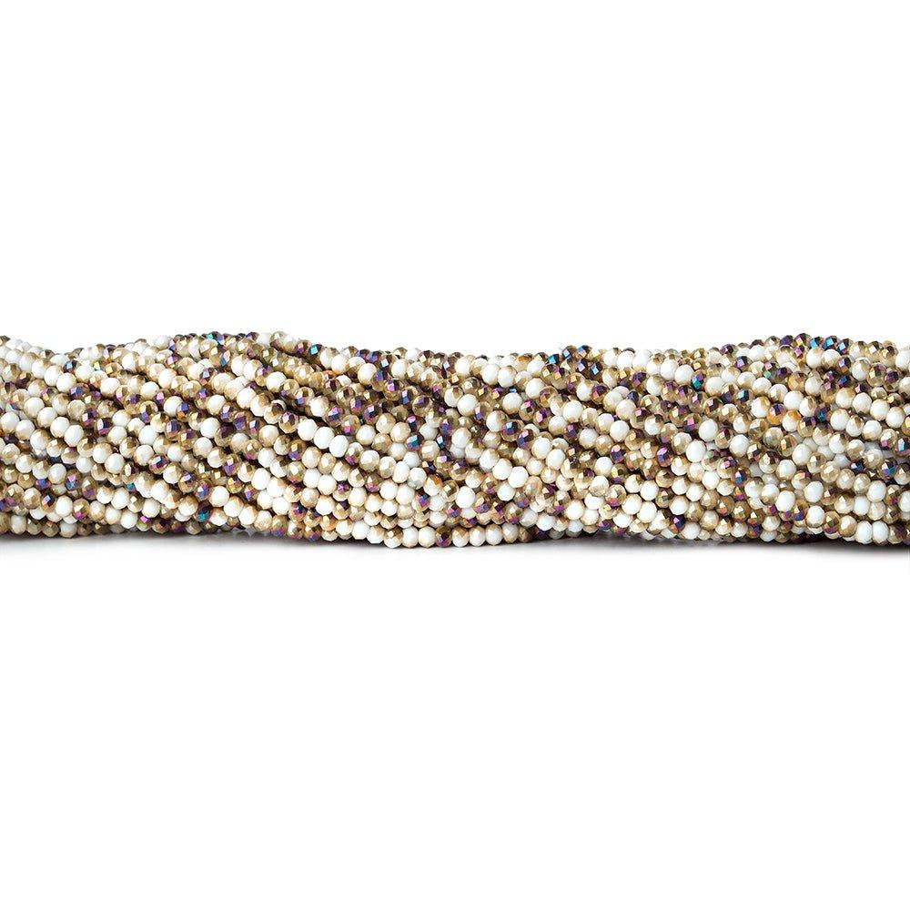 2mm Toasted Coconut Mystic Quartz micro faceted rondelles 13 inches 215 beads - The Bead Traders