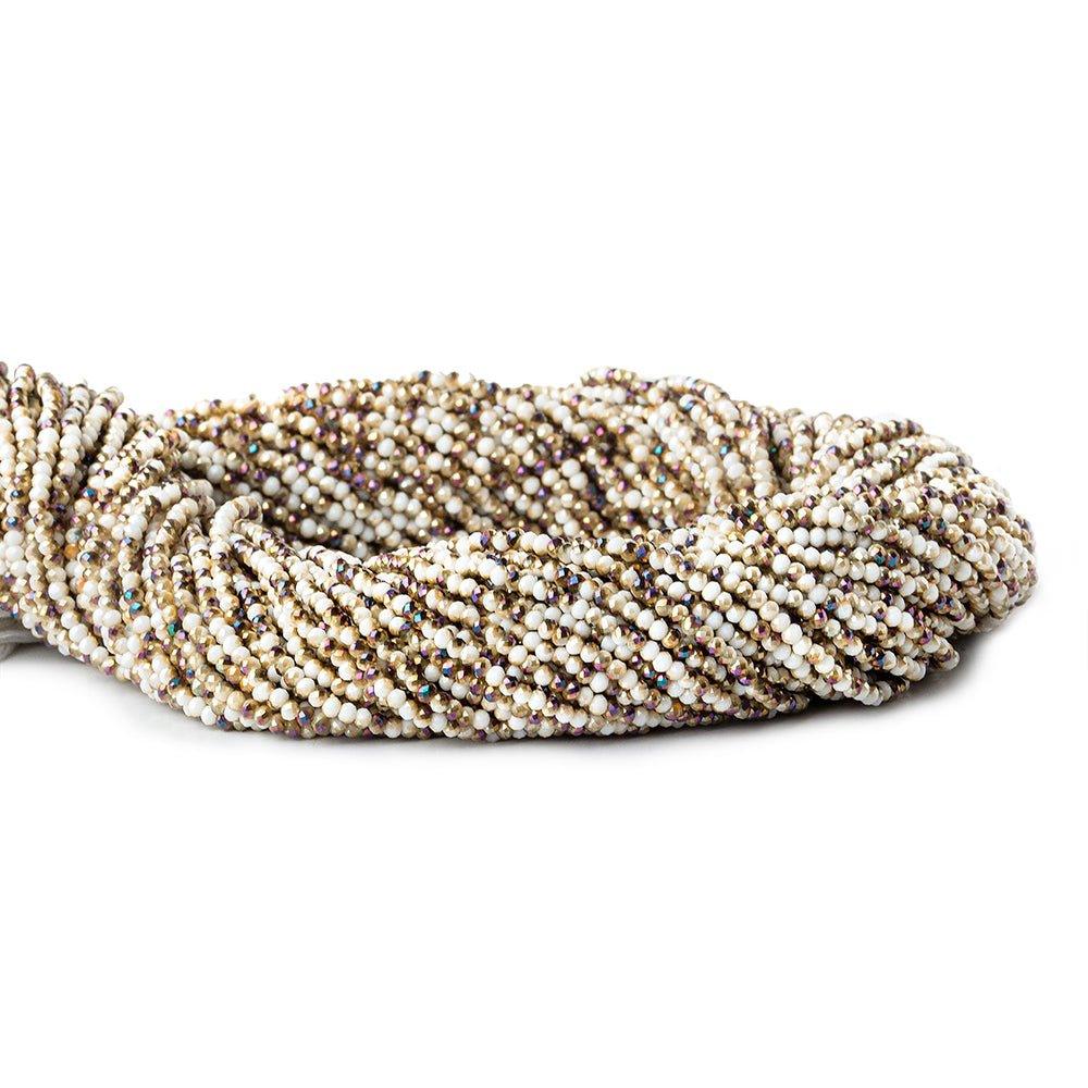 2mm Toasted Coconut Mystic Quartz micro faceted rondelles 13 inches 215 beads - The Bead Traders