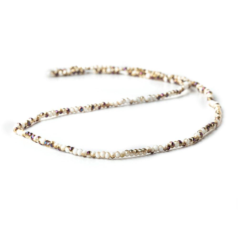 2mm Toasted Coconut Mystic Quartz micro faceted rondelles 13 inches 215 beads - The Bead Traders
