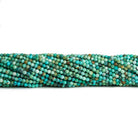 2mm Turquoise Microfaceted Rounds 12 inch 160 beads - The Bead Traders