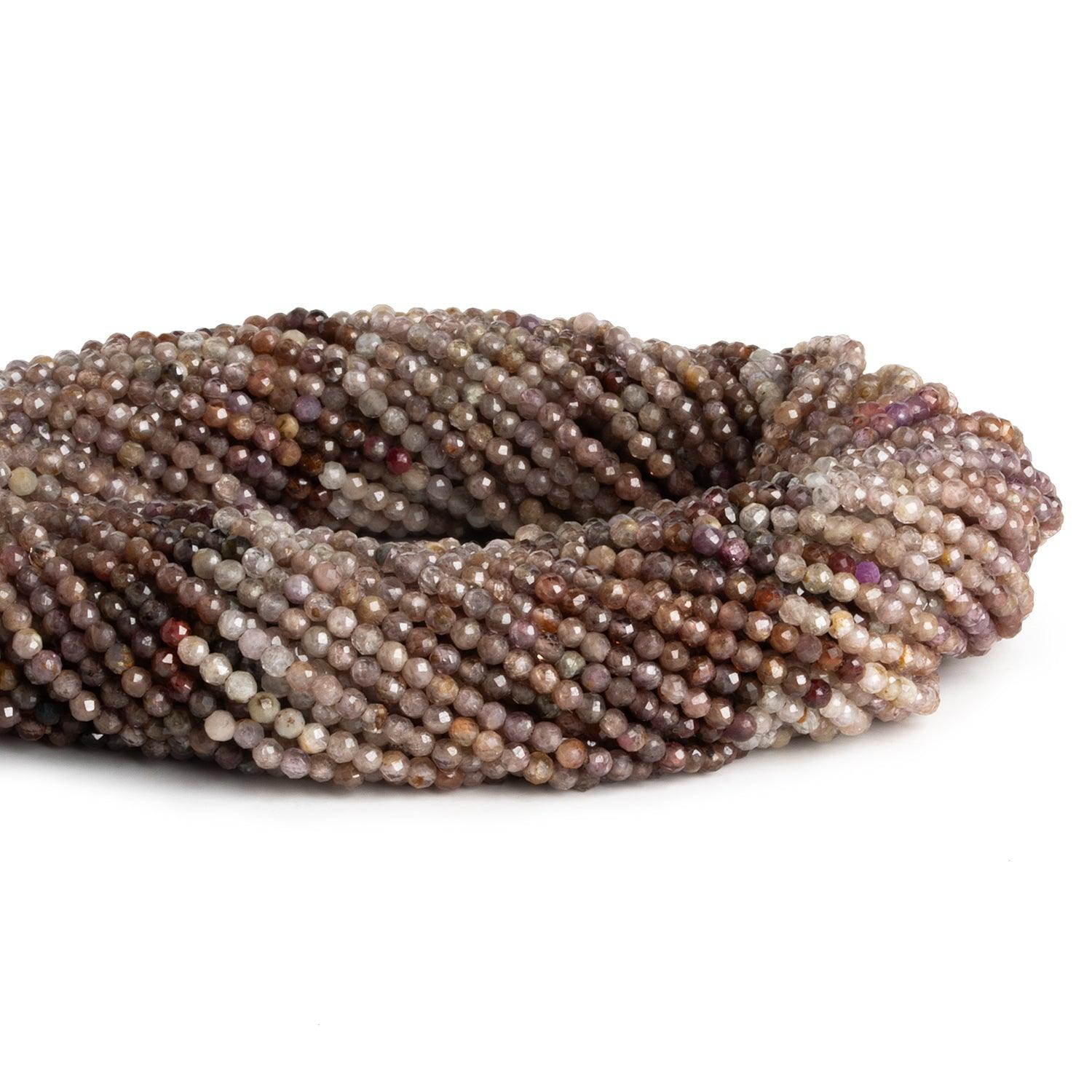 2mm Umber Spinel Microfaceted Rounds 12 inch 150 beads - The Bead Traders