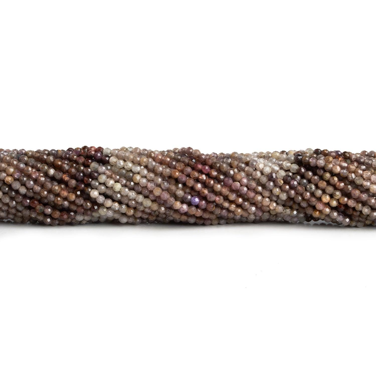 2mm Umber Spinel Microfaceted Rounds 12 inch 150 beads - The Bead Traders