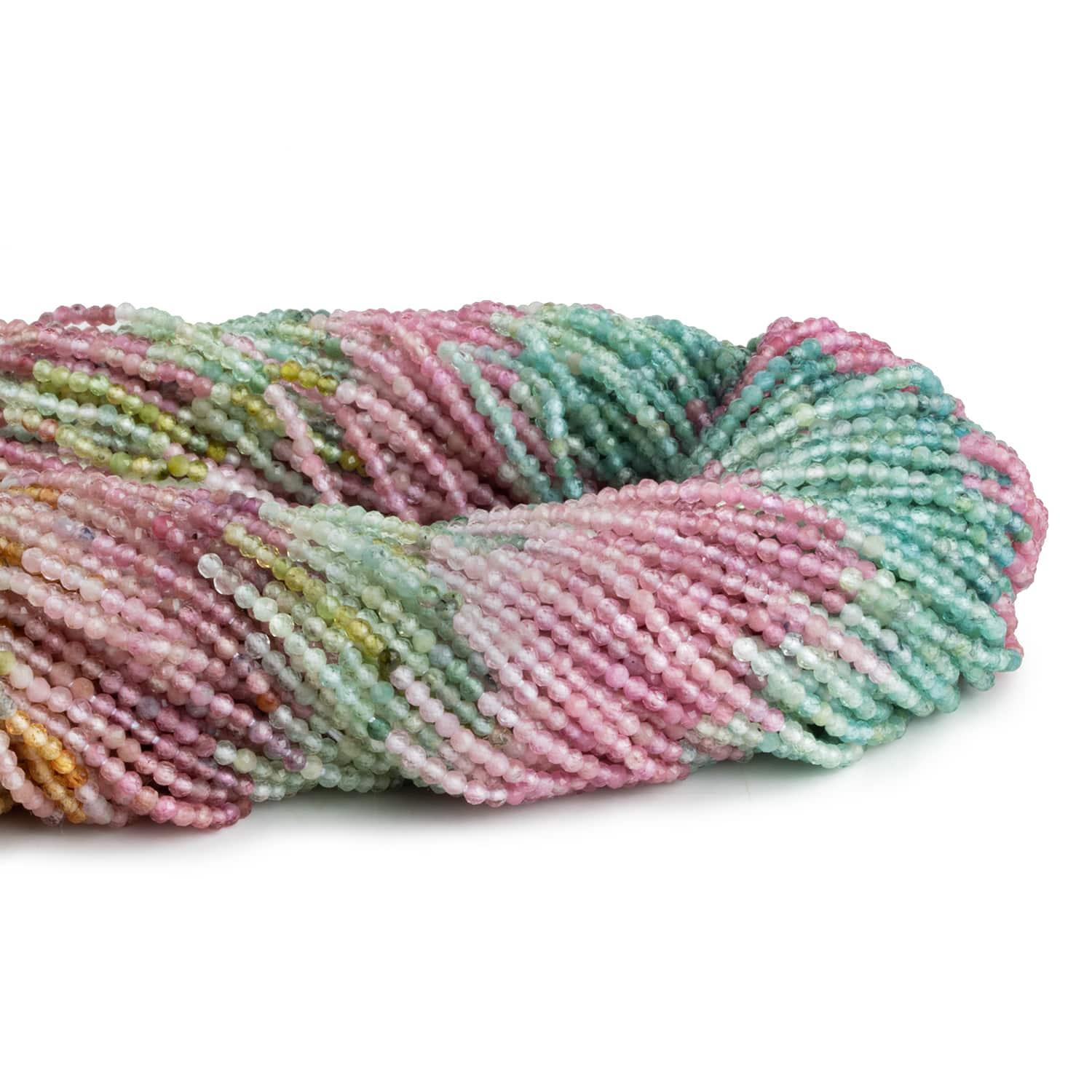 2mm Warm Afghani Tourmaline Microfaceted Rounds 12 inch 150 beads - The Bead Traders