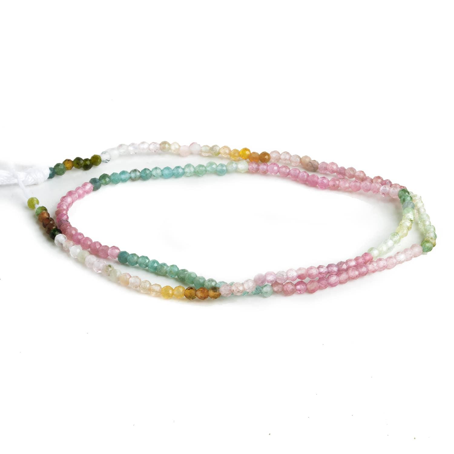 2mm Warm Afghani Tourmaline Microfaceted Rounds 12 inch 150 beads - The Bead Traders