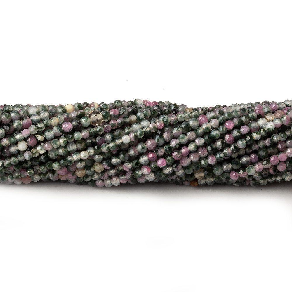 2mm Watermelon Tourmaline micro faceted round beads 12.5 inch 160 pieces - The Bead Traders