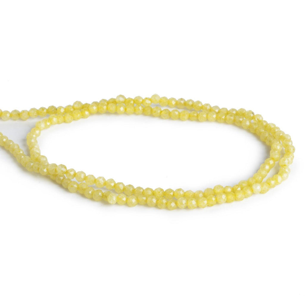 2mm Yellow Chalcedony Microfaceted Rounds 12 inch 140 beads - The Bead Traders