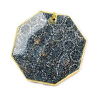 2x2 inch Fossilized Black Coral Gold Leafed Edge Pendant Focal Bead sold as 1 piece - The Bead Traders